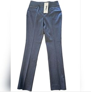REKUCCI NWT WOMEN'S INDIGO SLIM LEG MID-RISE PLEATED PULL-ON PANTS SIZE 4